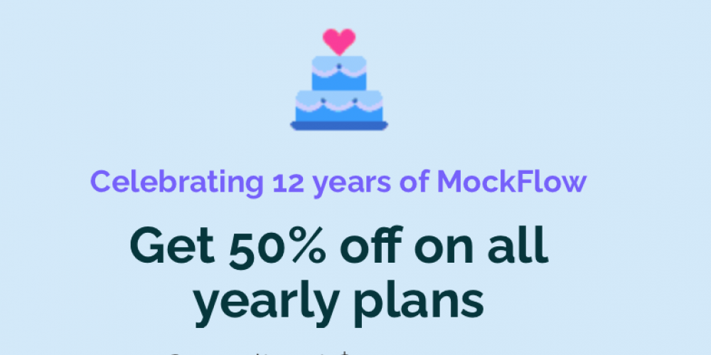 MockFlow - 50% of on all the yearly plans